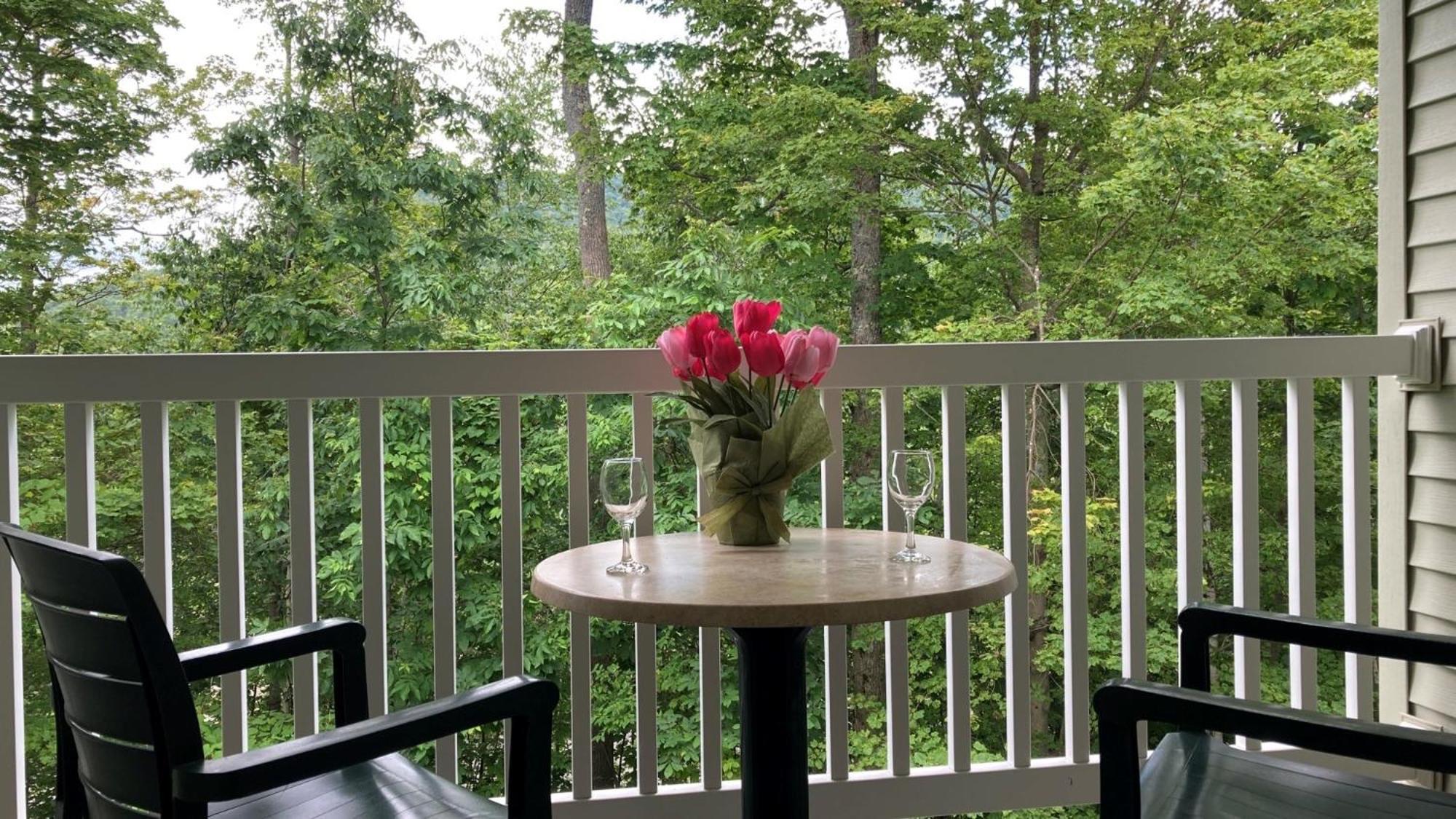 Vacation Village In The Berkshires Hancock Bagian luar foto A view from the balcony of a suite at the Inn at the Opera